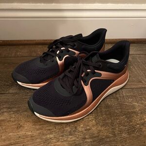 Lululemon Athletica Navy and Gold Athletic Shoes with Breathable Upper